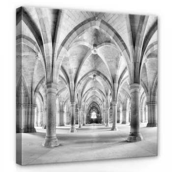   Glasgow Egyetem kerengő gótikus stílusban, vászonkép, 40x40 cm méretben