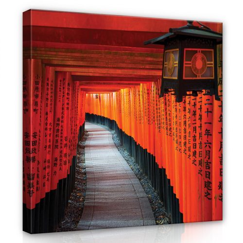 Fusimi Inari-nagyszentély, vászonkép, 80x80 cm méretben