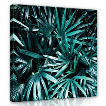 Trópusi levelek, vászonkép, 40x40 cm méretben