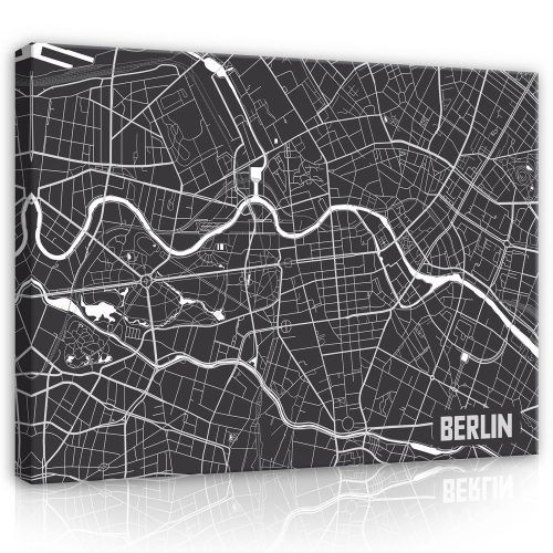 Vászonkép, Térkép - Berlin, 100x75 cm méretben