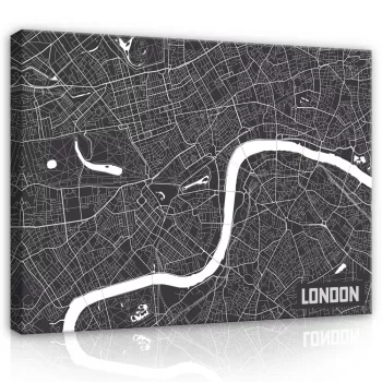 Vászonkép, Térkép - London, 60x40 cm méretben