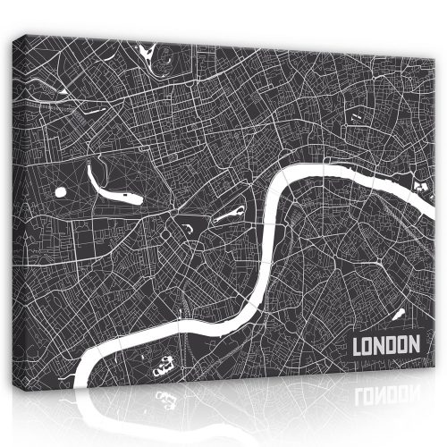 Vászonkép, Térkép - London, 100x75 cm méretben
