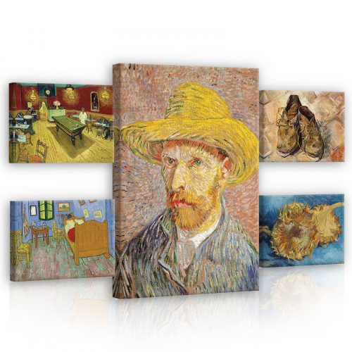 Vászonkép, 5 darabos Vincent van Gogh variálható elrendezésben