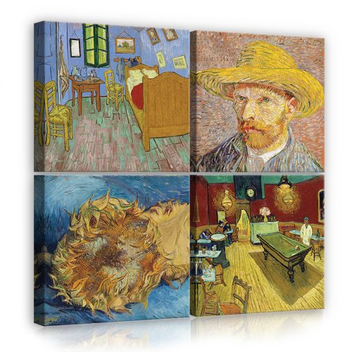Vászonkép 4 darabos, Van Gogh 50x50 cm méretben