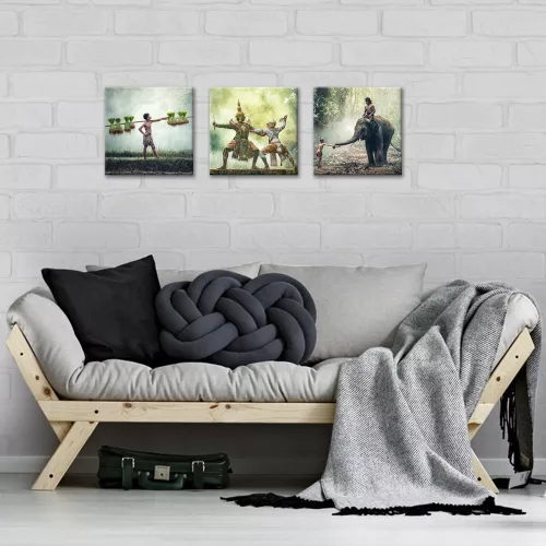 Vászonkép 3 darabos, Keleti hangulat, 3 db 25x25 cm méret