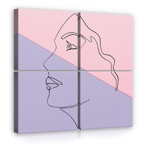 Vászonkép 4 darabos, Line art - Arc 50x50 cm méretben