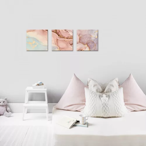 Vászonkép 3 darabos, Márvány minta, 3 db 25x25 cm méret