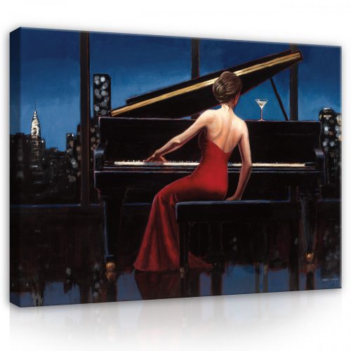 Vászonkép, Nő a zongoránál, 80x60 cm méretben