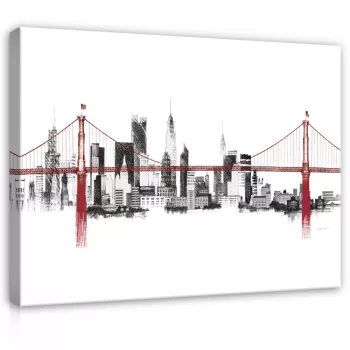 Vászonkép, Golden Gate híd, 60x40 cm méretben