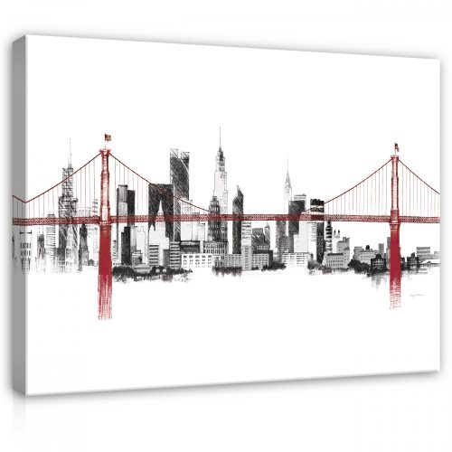 Vászonkép, Golden Gate híd, 60x40 cm méretben