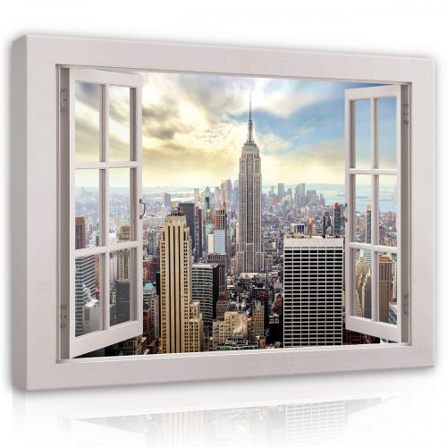 Vászonkép, Kilátás az ablakból, New York, 100x75 cm méretben