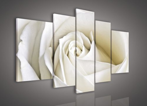 Vászonkép, 5 darabos, Fehér rózsa 170x100 cm méretben