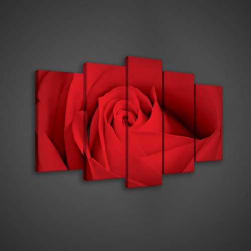 Vászonkép 5 darabos, Vörös rózsa 100x60 cm méretben
