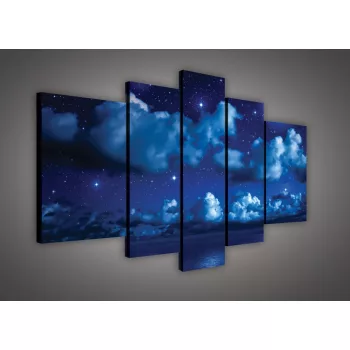  Vászonkép, 5 darabos, Éjszakai égbolt 170x100 cm méretben