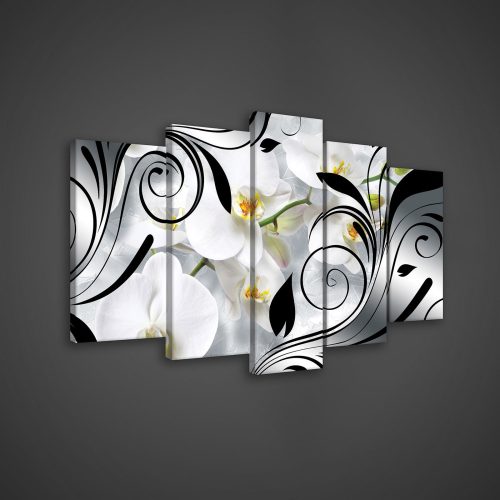 Vászonkép 5 darabos, Orchideák 100x60 cm méretben