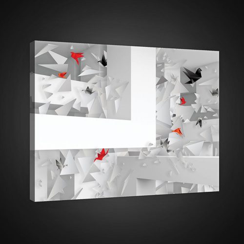 Vászonkép, Origami madarak, 100x75 cm méretben