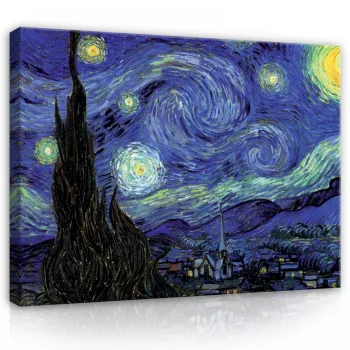   Vászonkép, Van Gogh - Starry Night (Csillagos Éj), 60x40 cm méretben