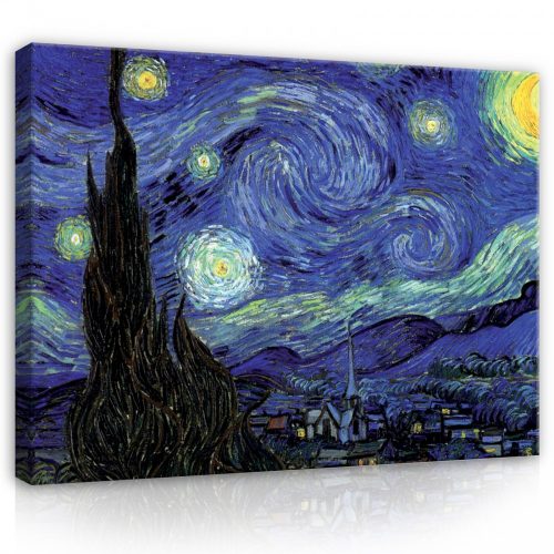 Vászonkép, Van Gogh - Starry Night (Csillagos Éj), 60x40 cm méretben