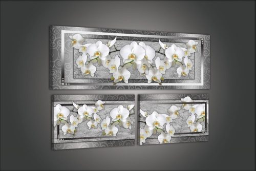 Vászonkép 3 darabos, Virágok 80x55 cm méretben