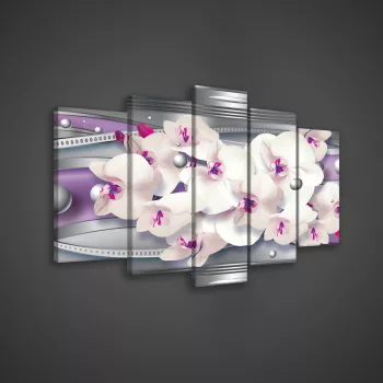 Vászonkép 5 darabos, Orchideák 100x60 cm méretben