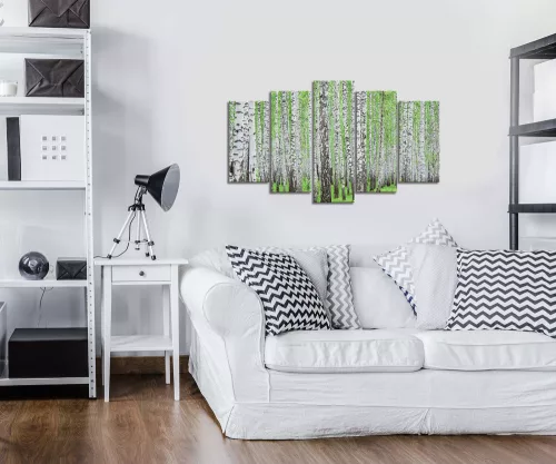 Vászonkép 5 darabos, Nyírfák 100x60 cm méretben