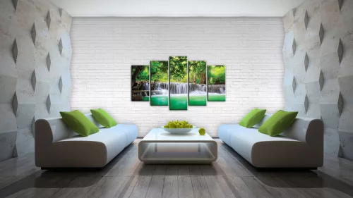 Vászonkép 5 darabos, Vízesés 100x60 cm méretben