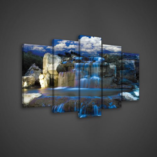Vászonkép 5 darabos,Vízesés a szikláról 100x60 cm méretben