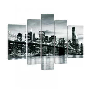 Vászonkép, 5 darabos, Brooklyn Bridge 170x100 cm méretben
