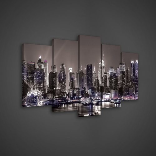 Vászonkép 5 darabos, New York skyline 100x60 cm méretben