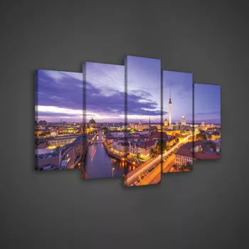 Vászonkép 5 darabos, Berlin 100x60 cm méretben