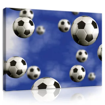 Vászonkép, Focilabdák, 80x60 cm méretben