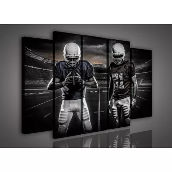   Vászonkép, 5 darabos Rugby játékosok a pályán 150x100 cm méretben