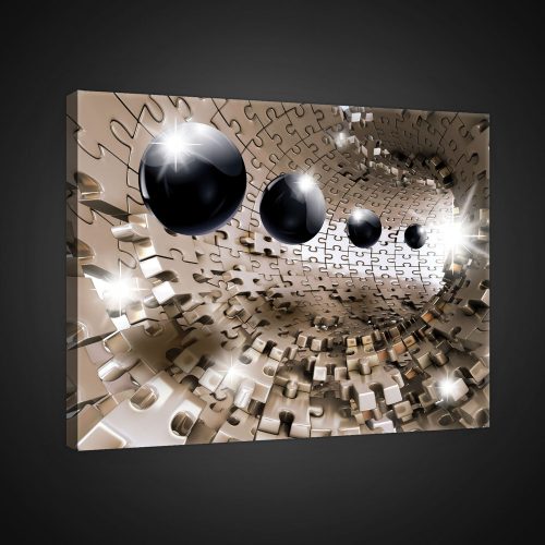 Vászonkép, Gömbök puzzle alagútban, 80x60 cm méretben