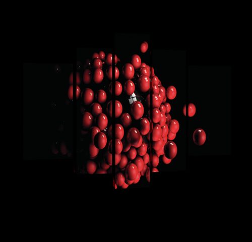 Vászonkép, 5 darabos, Piros golyók 170x100 cm méretben