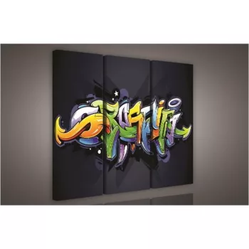 Graffiti, 3 darabos vászonkép, 90x80 cm méretben