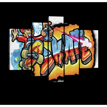 Vászonkép, 5 darabos, Graffiti 170x100 cm méretben