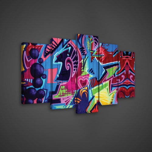 Vászonkép 5 darabos, Graffiti 100x60 cm méretben