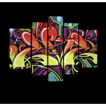 Vászonkép, 5 darabos, Graffiti 170x100 cm méretben