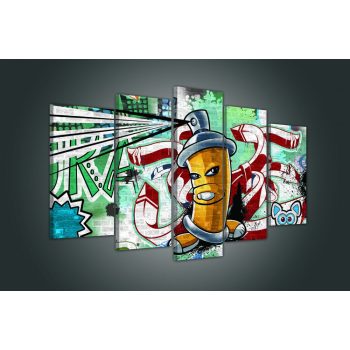 Vászonkép 5 darabos, Graffiti 100x60 cm méretben
