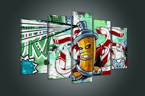 Vászonkép 5 darabos, Graffiti 100x60 cm méretben