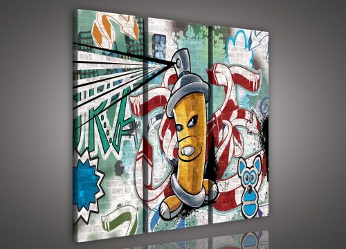 Graffiti, 3 darabos vászonkép, 90x80 cm méretben