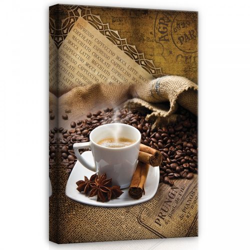 Csésze kávé, vászonkép, 40x60 cm méretben