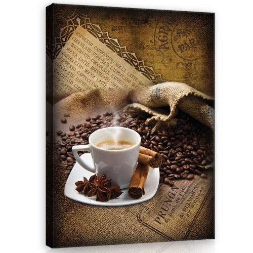 Vászonkép, Egy csésze kávé 60x80 cm méretben