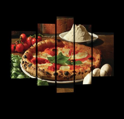 Vászonkép, 5 darabos, Pizza 170x100 cm méretben
