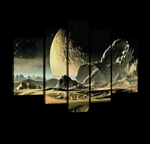 Vászonkép, 5 darabos, Űrbolygó 170x100 cm méretben