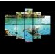Vászonkép, 5 darabos, Víz alatti élet és bungalók 170x100 cm méretben