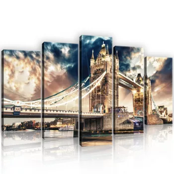   Vászonkép 5 darabos, Tower Bridge,London 100x60 cm méretben