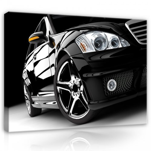 Vászonkép, Fekete autó, 60x40 cm méretben