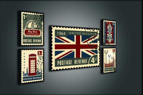 Vászonkép, 5 darabos Anglia variálható elrendezésben