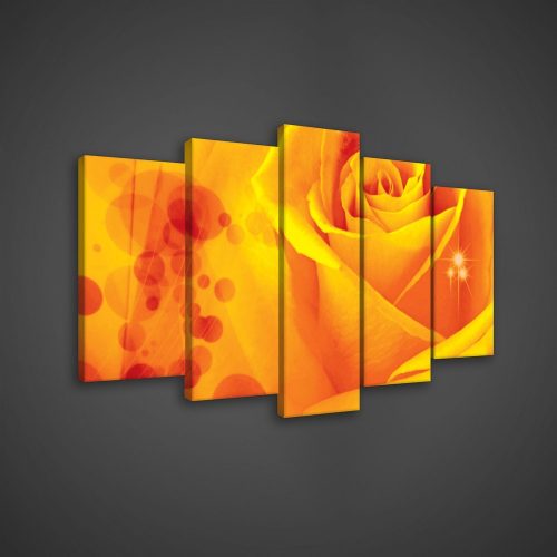 Vászonkép 5 darabos, Rózsa narancssárga árnyalattal 100x60 cm méretben